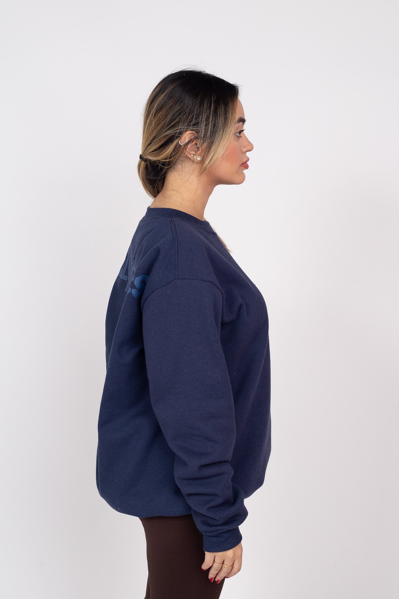 Moletom Careca DailyBasics "Back Script" Azul Marinho