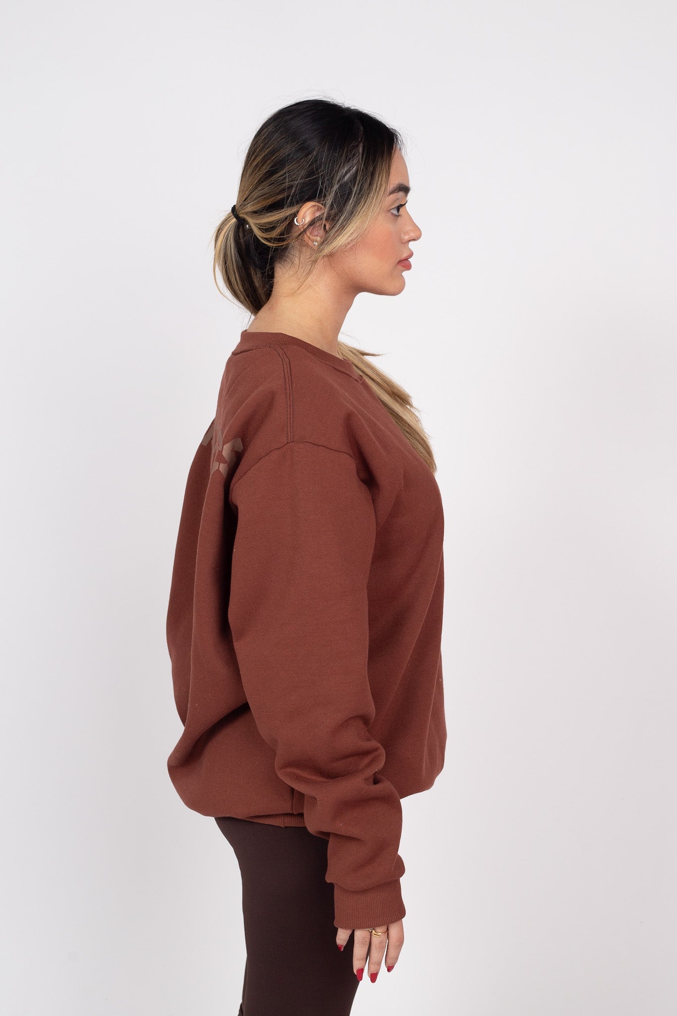 Moletom Careca DailyBasics "Back Script" Marrom