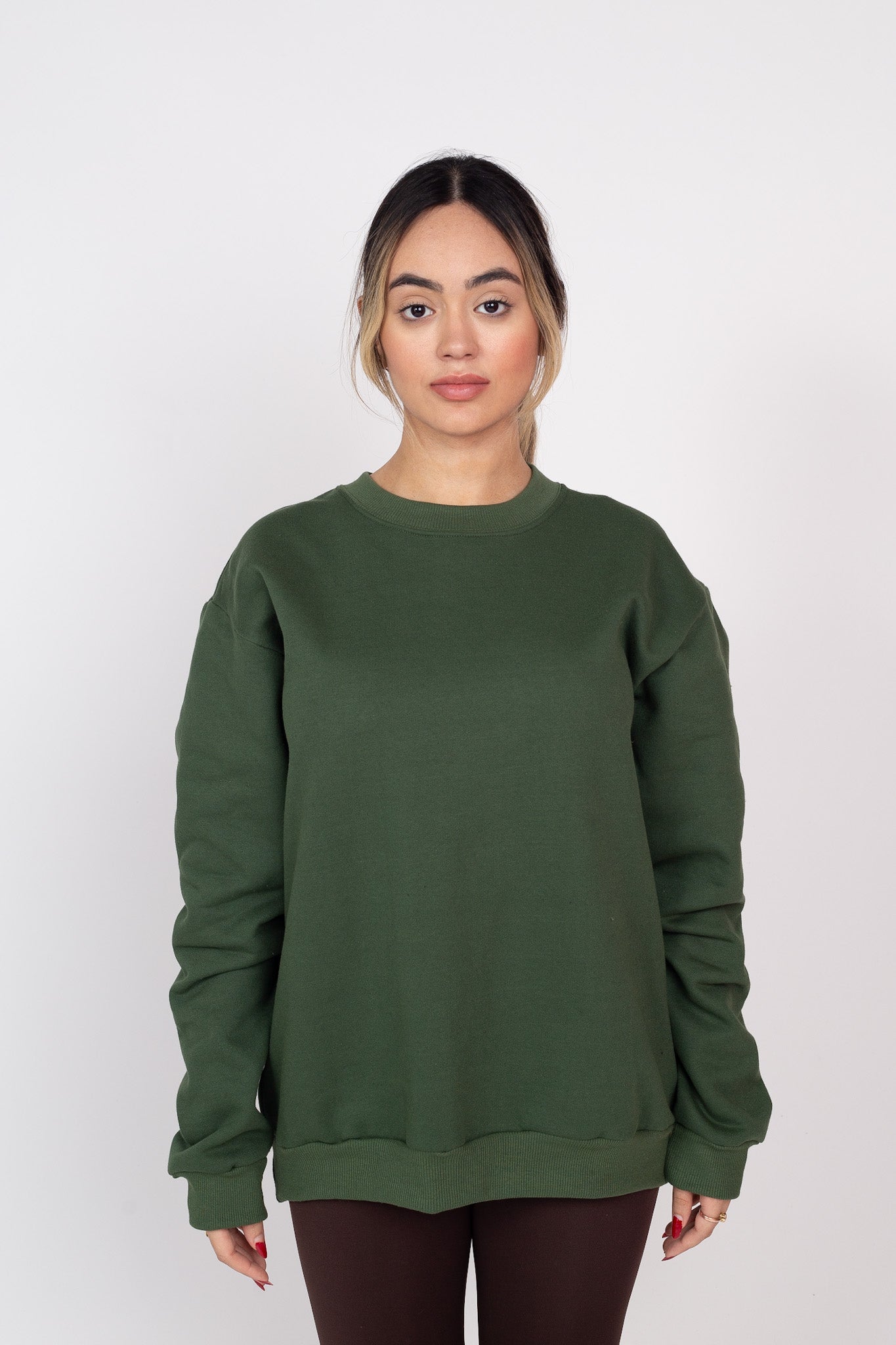 Moletom Careca DailyBasics "Back Script" Verde Militar